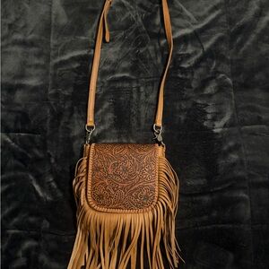 Montana West Tan Floral Crossbody Bag